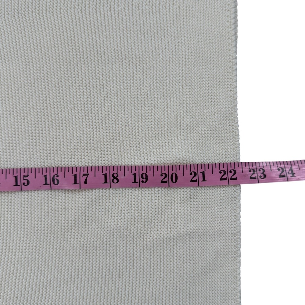 Uniqlo Womens 100% Cotton V-Neck Knit Vest Off White Cream Soft Oversized Medium - Picture 4 of 8